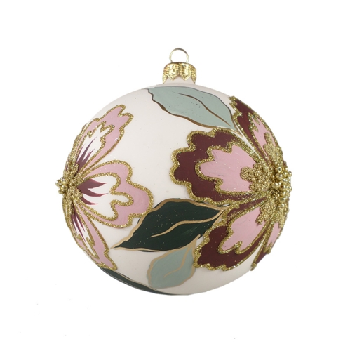 GLASS BAUBLE - Light pink/bordeaux