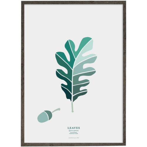 Winter Oak Leaf (petrol) - ART PRINT - CHOOSE SIZE