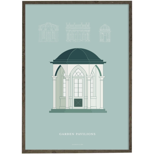 Garden pavilion (petrol) - ART PRINT - CHOOSE SIZE