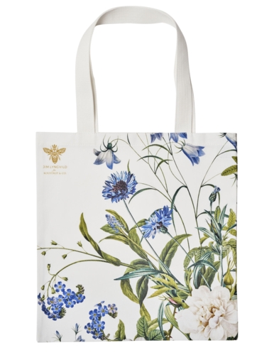 Cotton Tote Blue Flower Garden