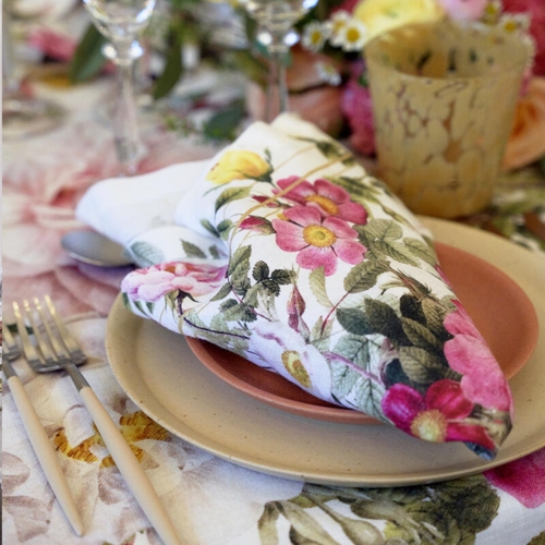 CLOTH NAPKIN - Rose Flower Garden JL