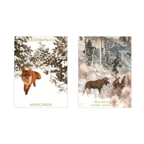 Mini Christmas Cards - Fox and Moose
