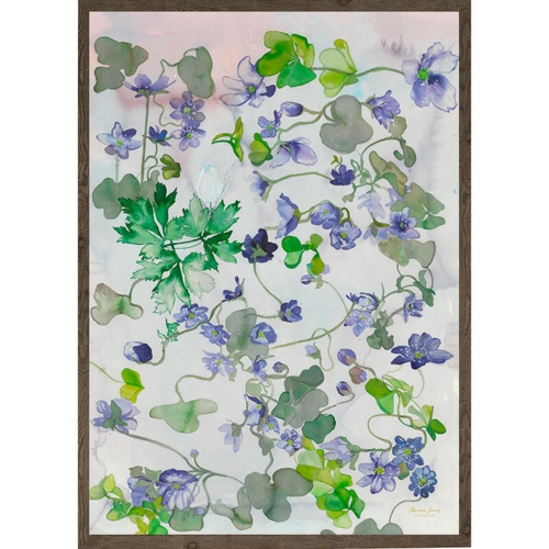 Art print Blue anemone symphony theresa jessing with frame