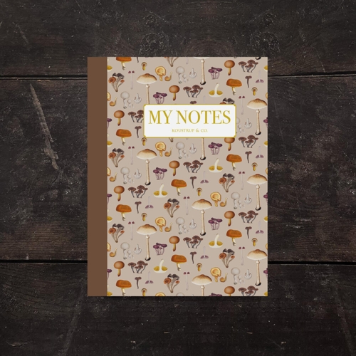 Notebooklet mushroom pattern