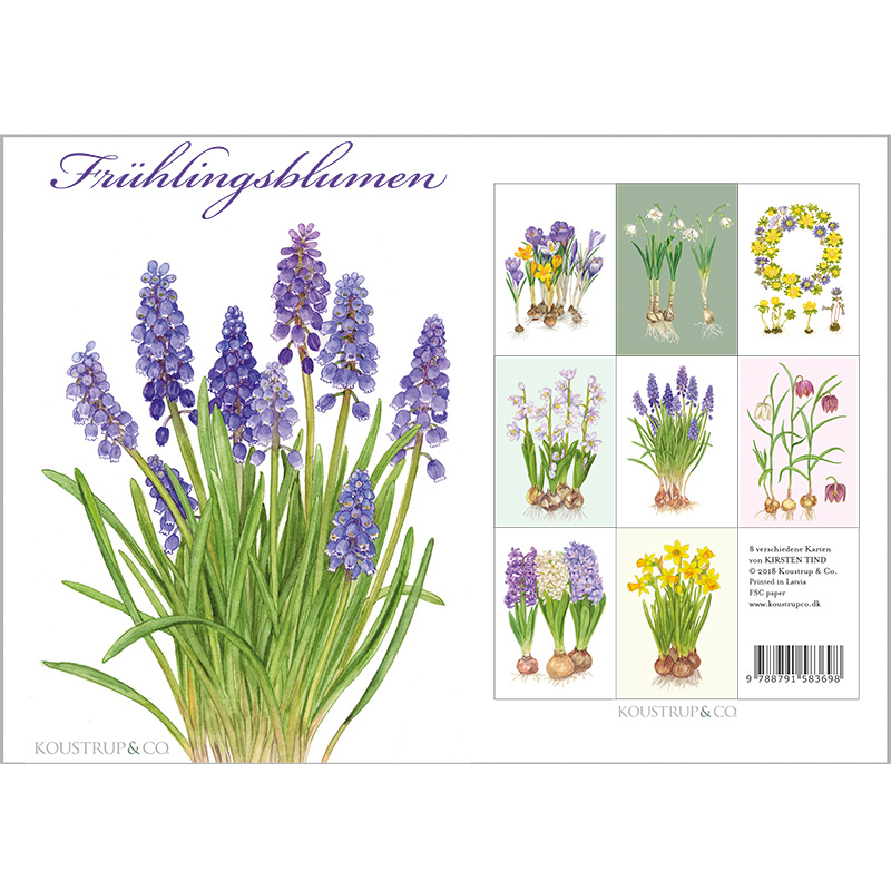 SPRING FLOWERS - 8 Cards (German)