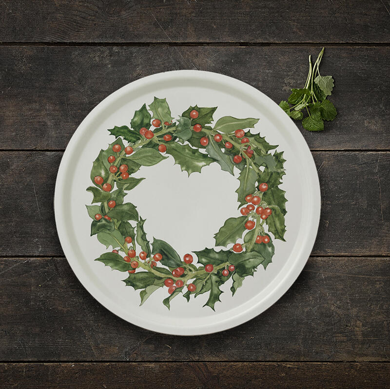 TRAY Ø38 - Holly wreath