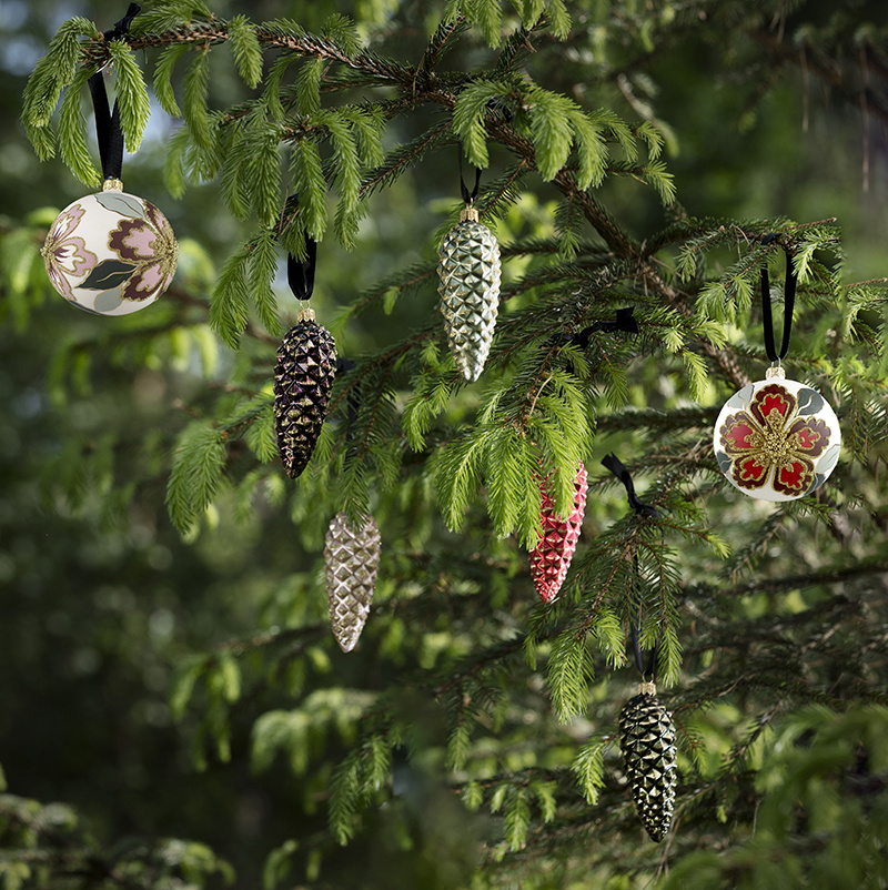 GLASS BAUBLE - Light pink/bordeaux