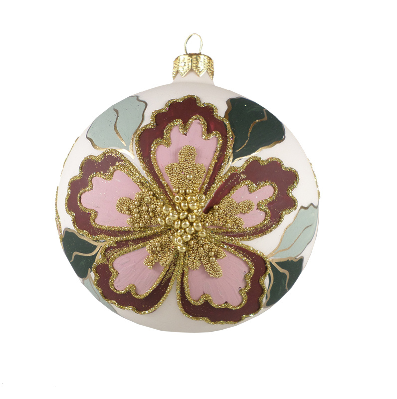 GLASS BAUBLE - Light pink/bordeaux