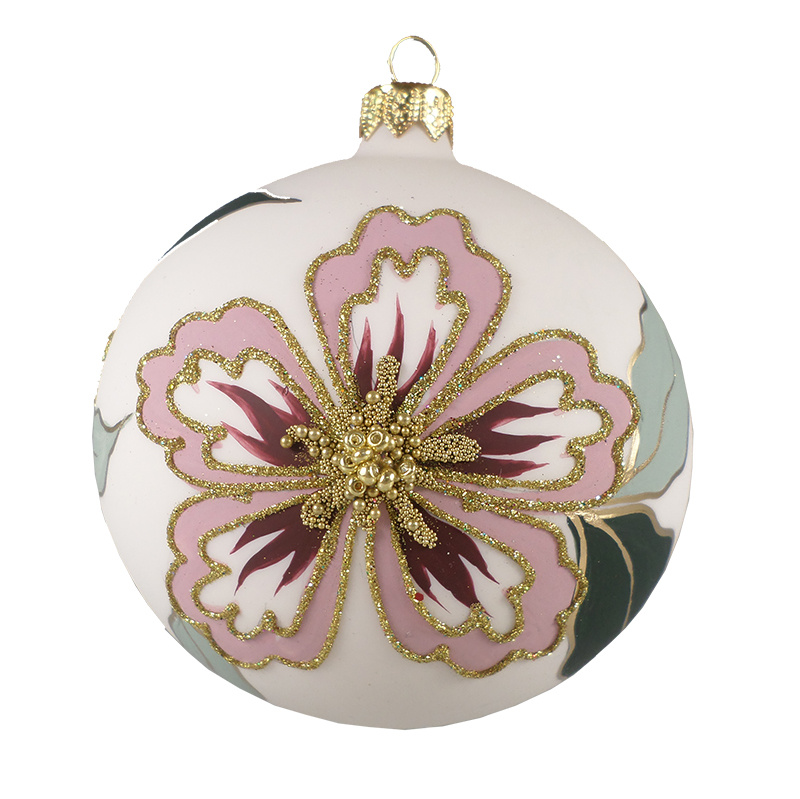 GLASS BAUBLE - Light pink/bordeaux