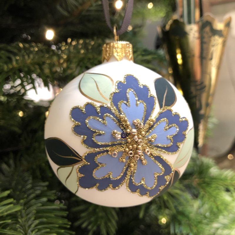 GLASS BAUBLE - blue/green