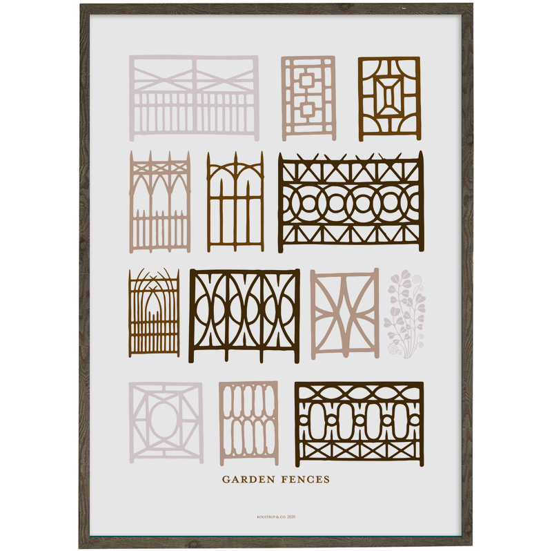 Garden fence (peach) - ART PRINT - CHOOSE SIZE