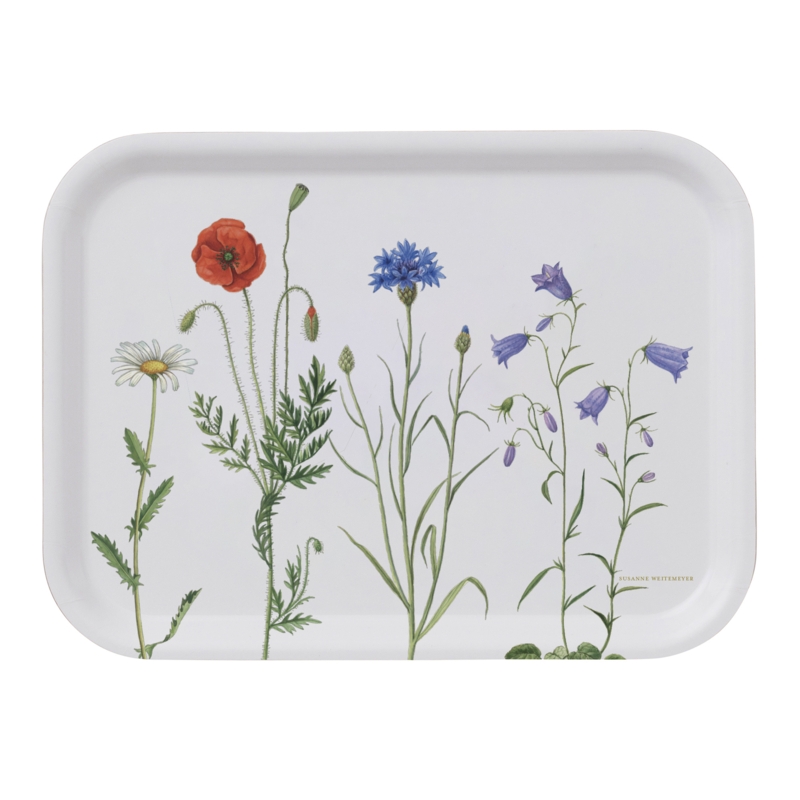 Tray with wildflowers