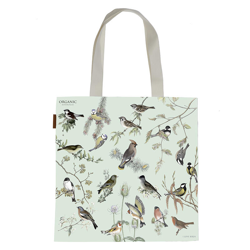 Organic Cotton Bag - Garden Birds