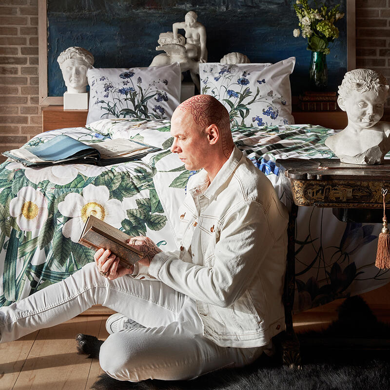 Organic bedding set - Blue Flower garden JL 140x220 cm