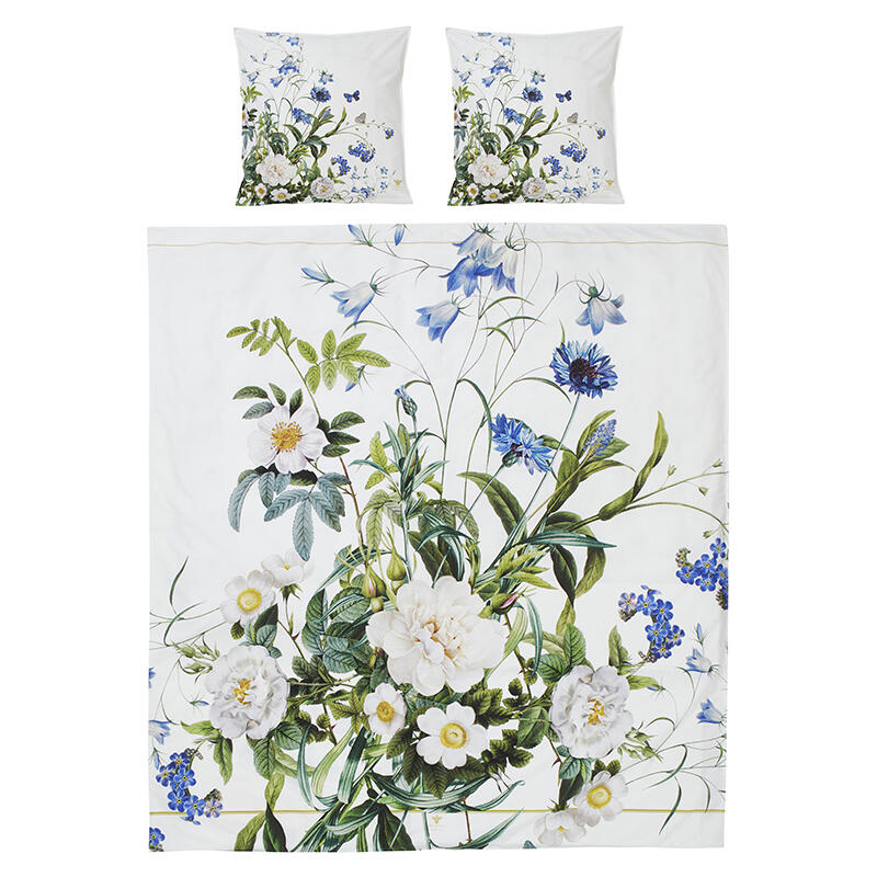 Organic Double-Duvet Bedding Set - Blue Flower garden JL 200x220 cm