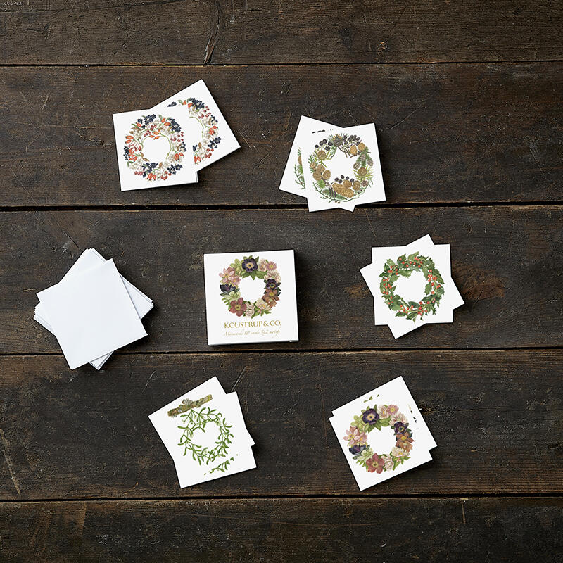 Square mini card Christmas Wreaths