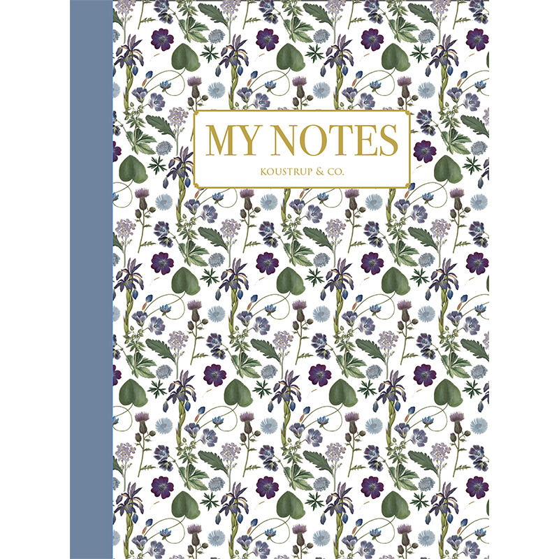 Notepad - Blue floral pattern