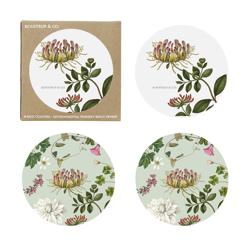 Glass coaster Flora Danica