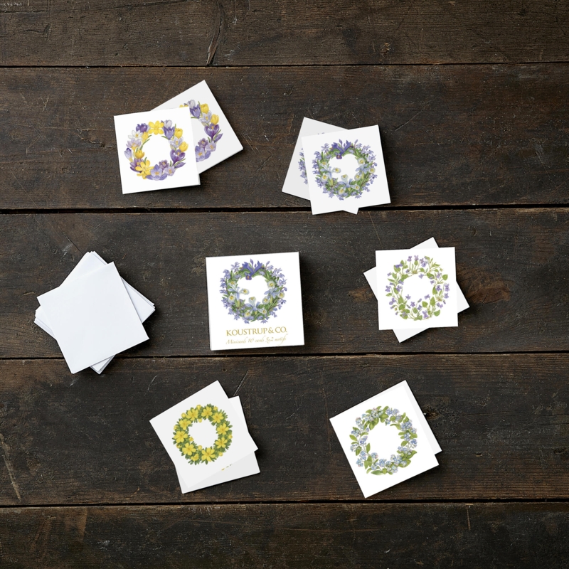 Mini square card — spring wreaths
