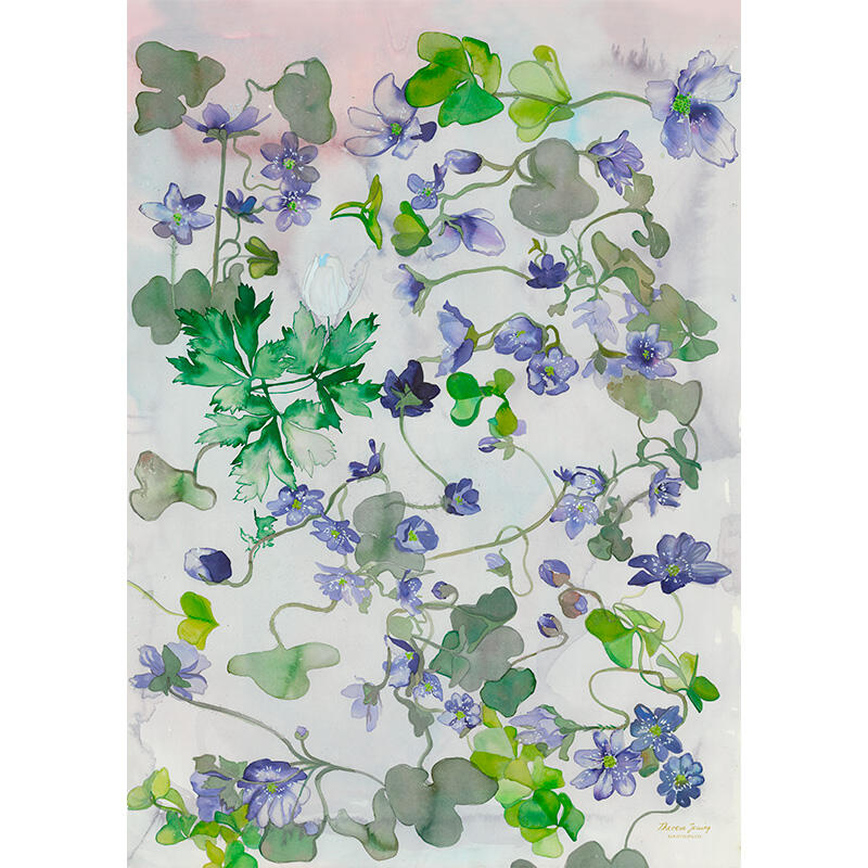 Art print Blue anemone symphony theresa jessing