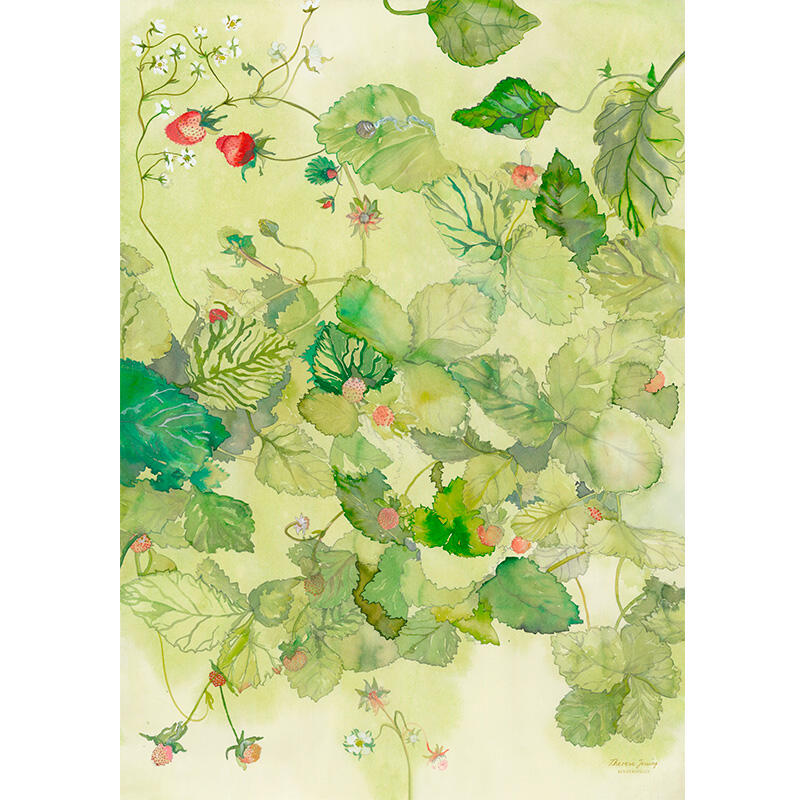 Art print wild strawberries