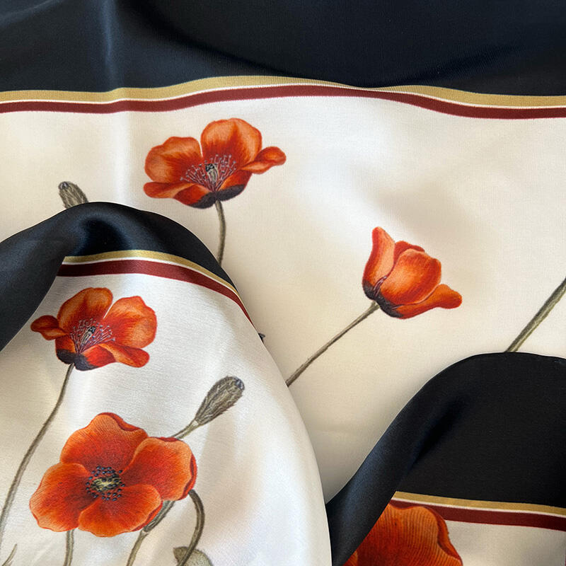 SILK SCARF - Poppy - 50 cm