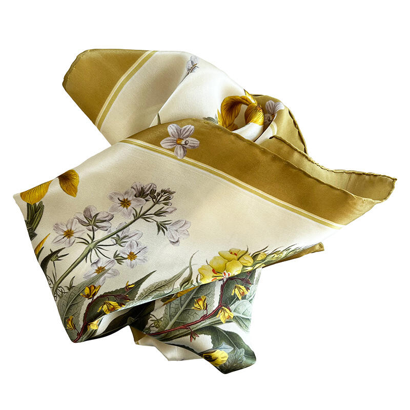 SILK SCARF - Yellow FD - 50 cm