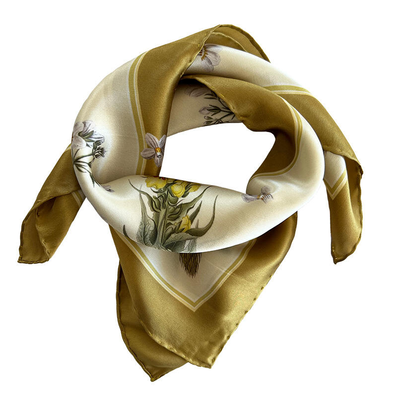 SILK SCARF - Yellow FD - 50 cm