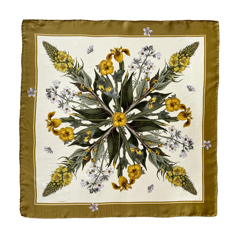SILK SCARF - Yellow FD - 50 cm