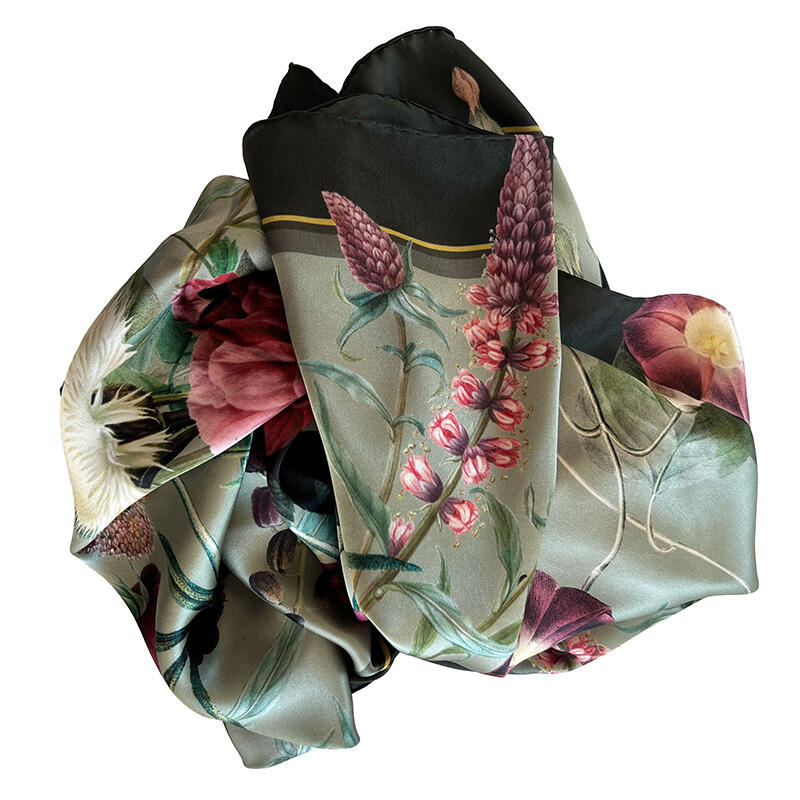 SILK SCARF - Blossom Garden JL - 90 cm