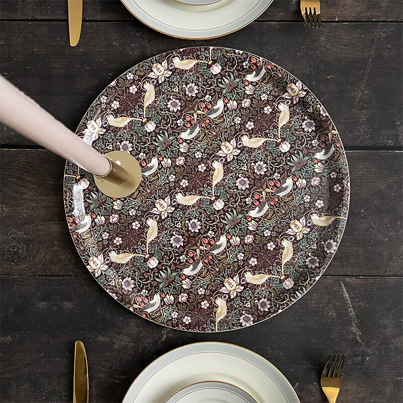 TRAY Ø38 - Morris Strawberry Thief bordeaux