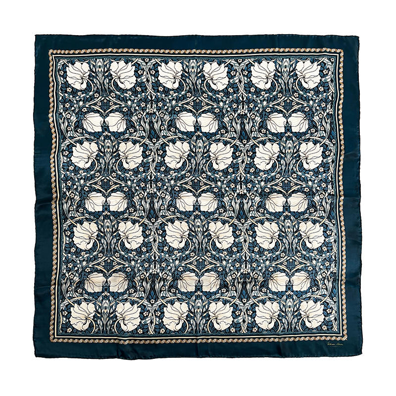 SILK SCARF - Morris Pimpernel blue - 50 cm