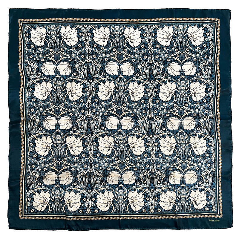 SILK SCARF - Morris Pimpernel blue - 90 cm