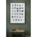 KUNSTTRYK B2 - 50X70 ABC green/blue (Danish)