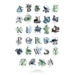 KUNSTTRYK B2 - 50X70 ABC green/blue (Danish)