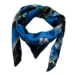SILK SCARF - Blue Flower Garden JL - Bright blue 90 cm