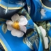 SILK SCARF - Blue Flower Garden JL - Bright blue 90 cm