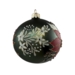 GLASS BAUBLE - Green/Red Poinsettia