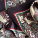 SILK SCARF - Morris Strawberry thief bordeaux - 90 cm