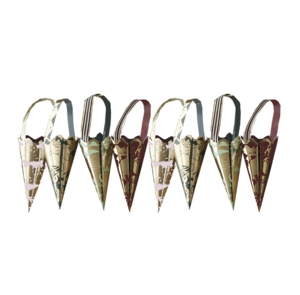 CONE ORNAMENTS - Green/Red/Gold