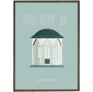 Garden pavilion (petrol) - ART PRINT - CHOOSE SIZE
