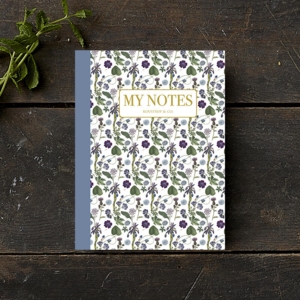 Notepad - Blue floral pattern