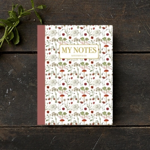 Notebook - Red Floral Pattern